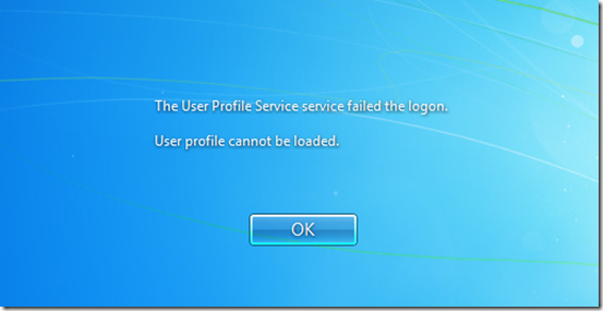 [SOLVED] User Profile Service Failed Logon